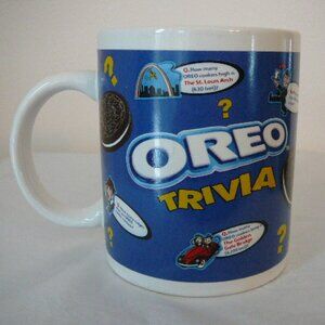 Nabisco Oreo Cookie Trivia Game Blue & White 8 Fl Oz Coffee Hot Cocoa  Cup